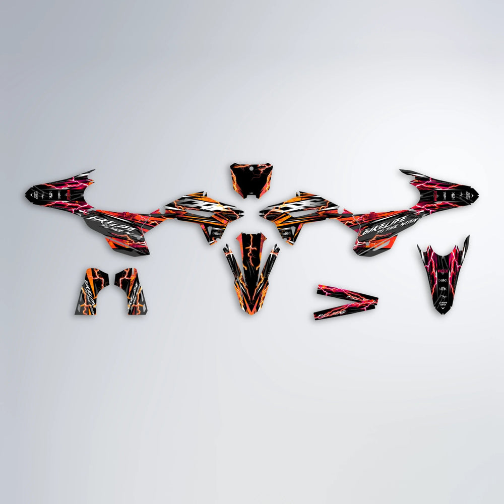 TRINITY Honda graphics kit parts layout in Red & Orange