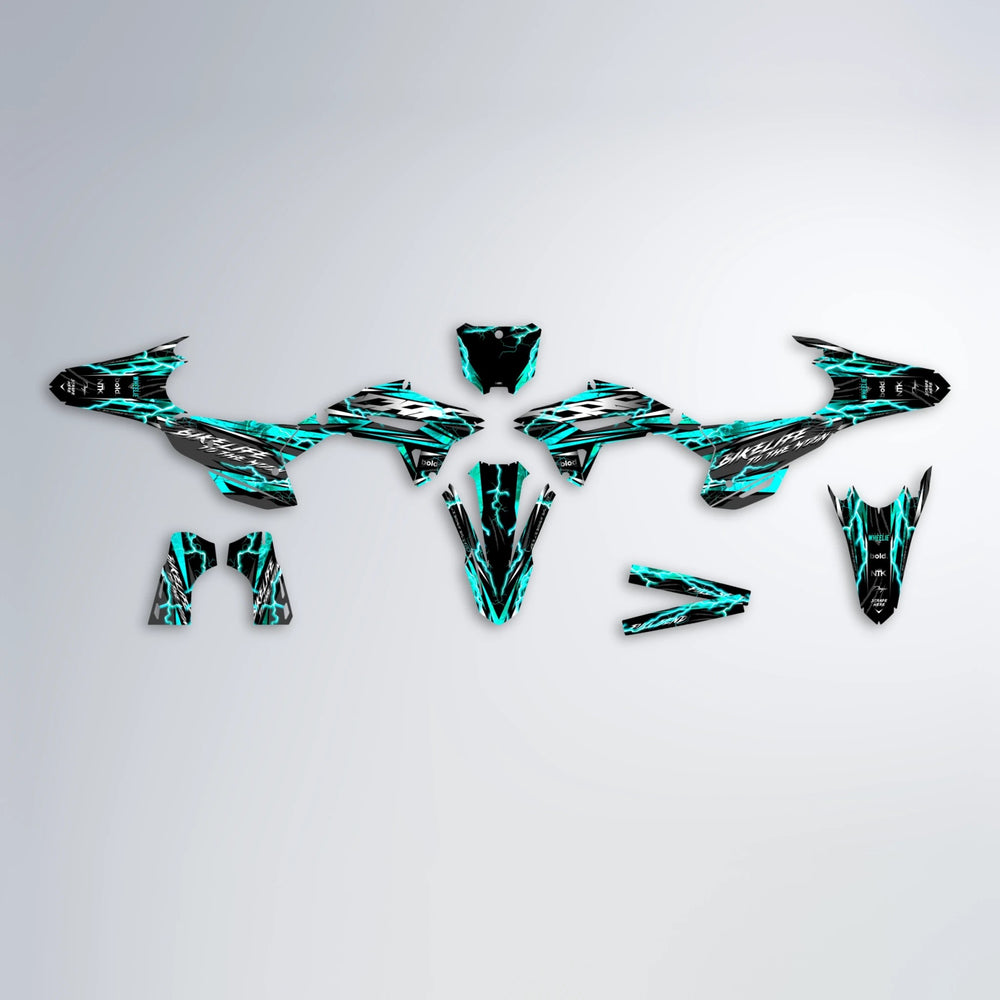 TRINITY Honda graphics kit parts layout in Teal