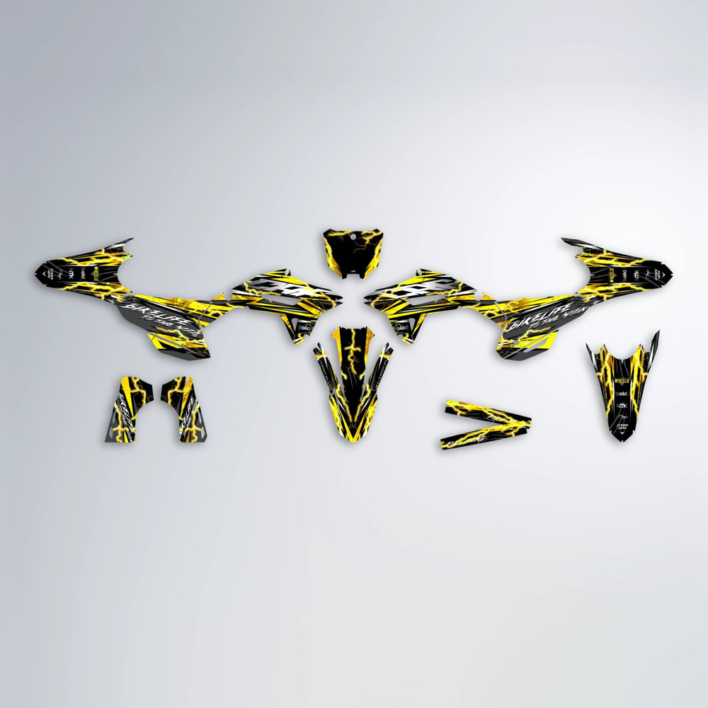 TRINITY Honda graphics kit parts layout in Yellow