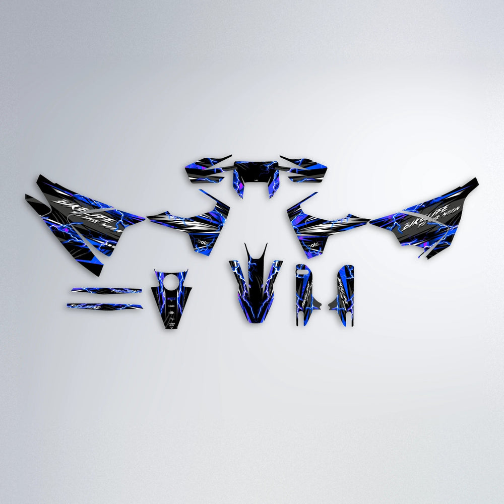 TRINITY Husqvarna 701 graphics kit parts layout in Blue