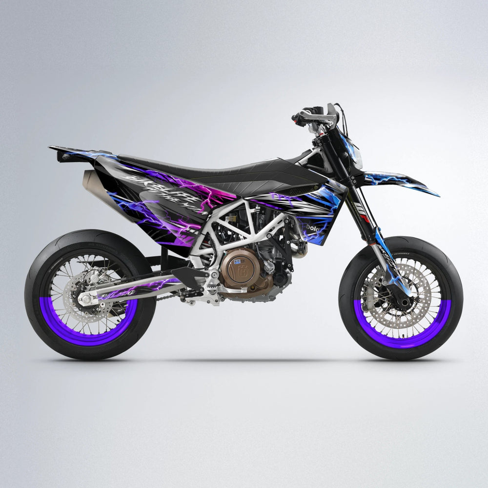 TRINITY Husqvarna 701 supermoto graphics kit in Blue Purple Fade