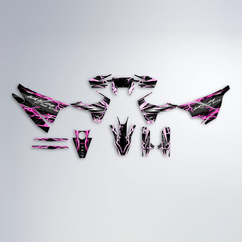TRINITY Husqvarna 701 graphics kit parts layout in Flamingo