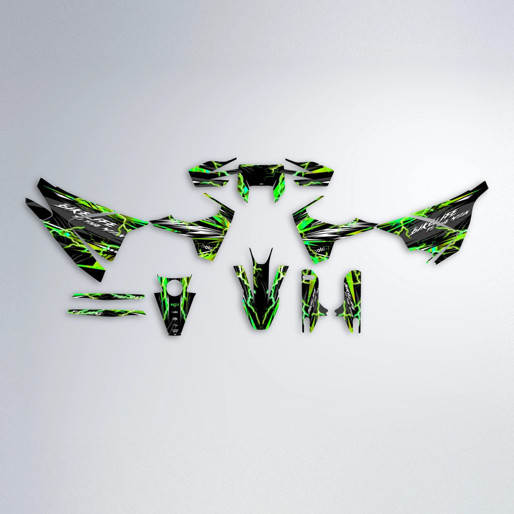 TRINITY Husqvarna 701 graphics kit parts layout in Green
