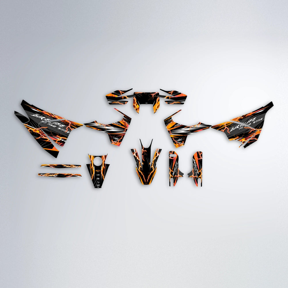 TRINITY Husqvarna 701 graphics kit parts layout in Orange