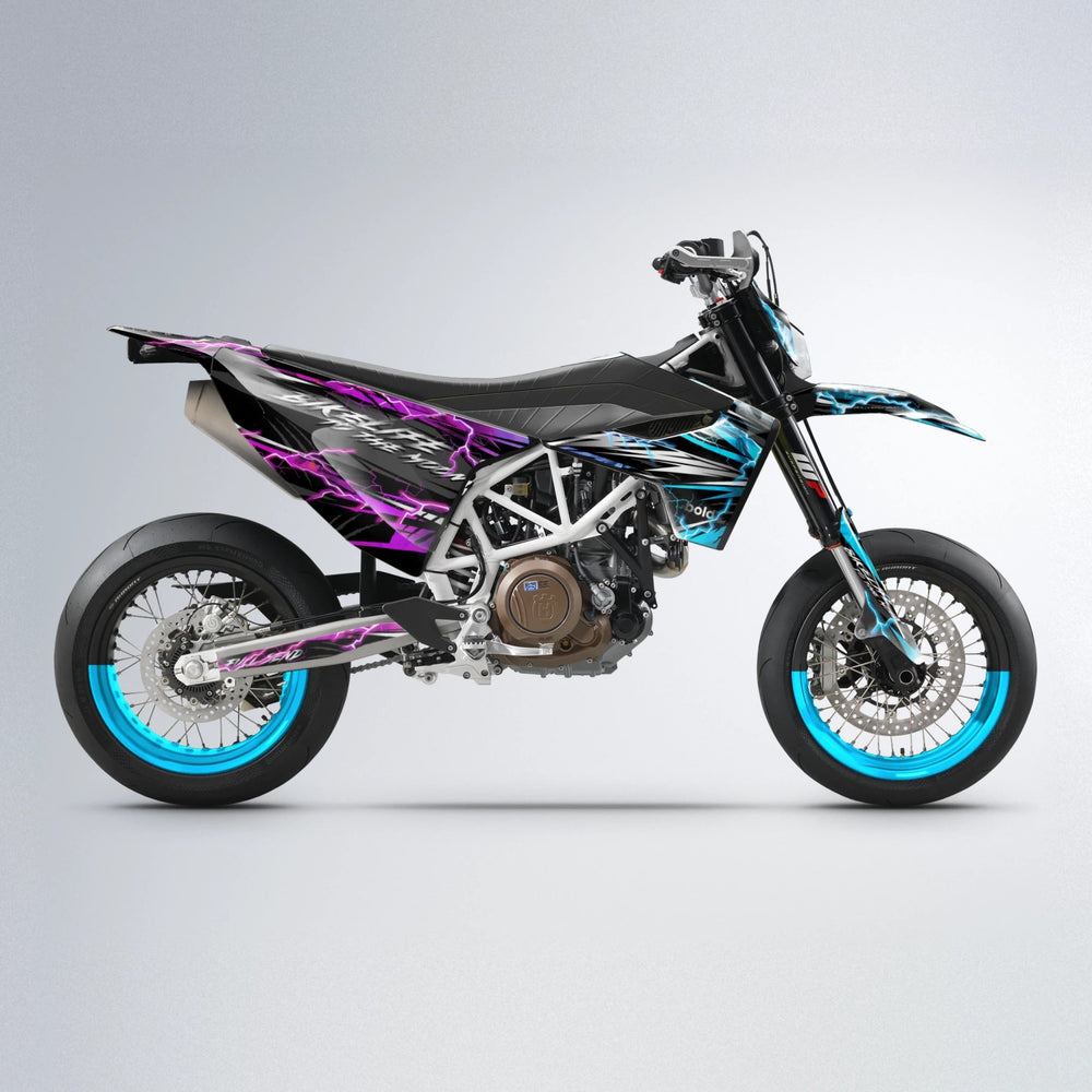 TRINITY Husqvarna 701 supermoto graphics kit in Pink & Light Blue