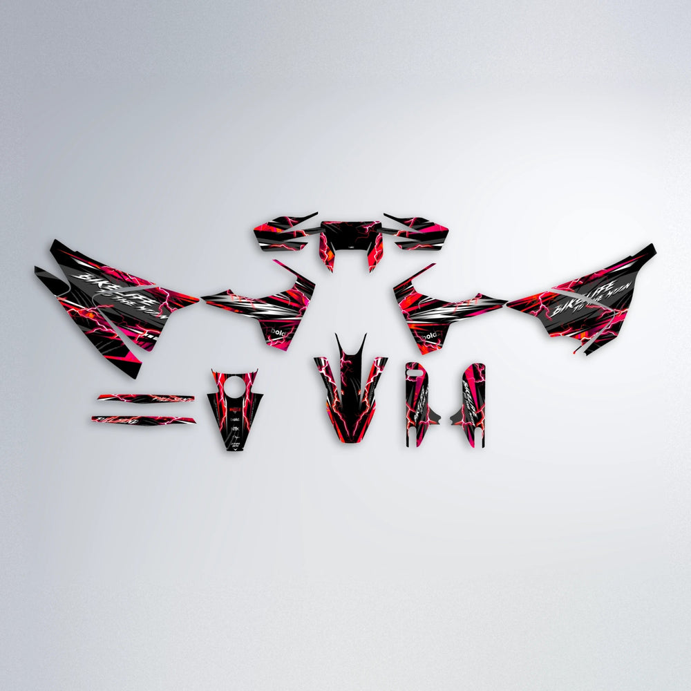 TRINITY Husqvarna 701 graphics kit parts layout in Red