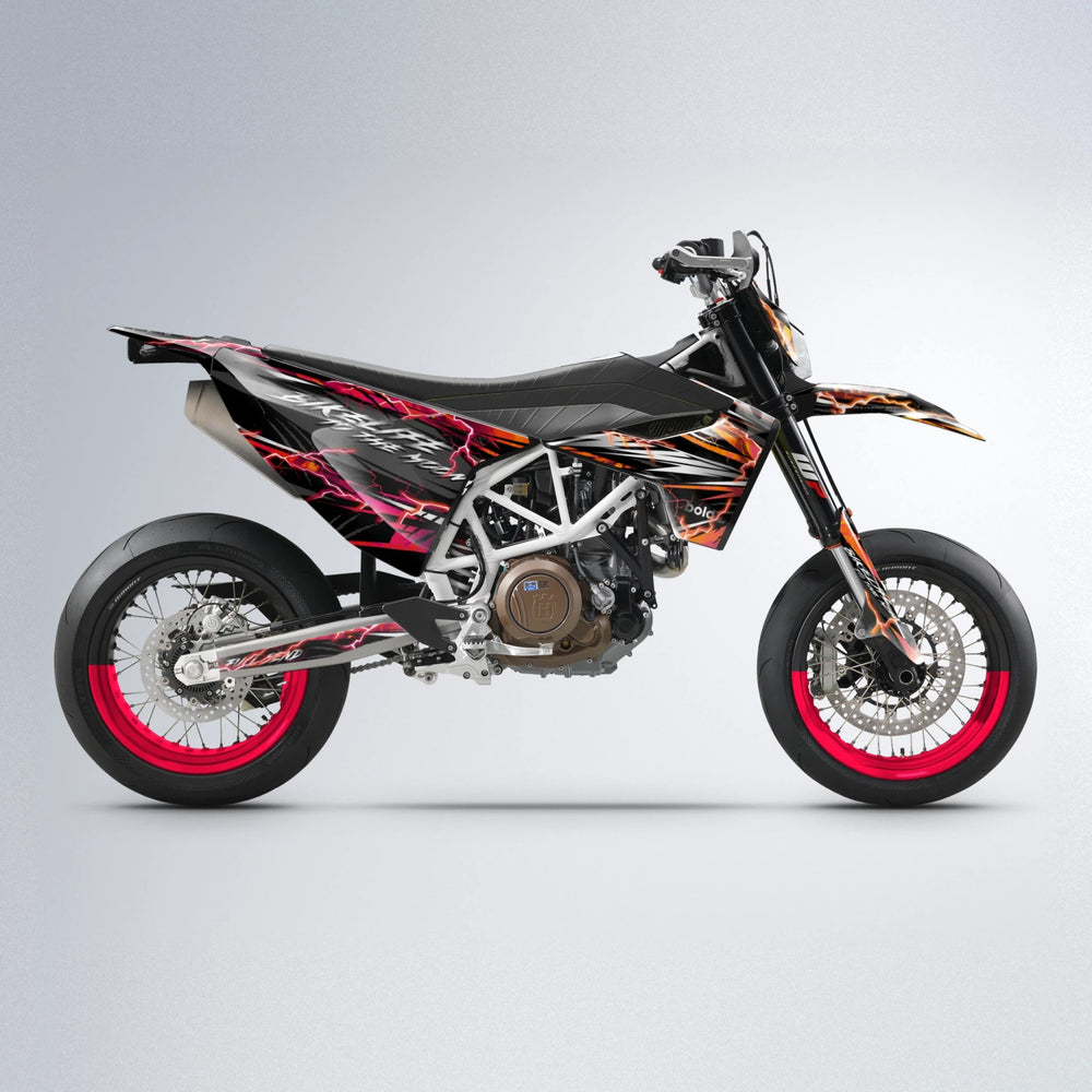 TRINITY Husqvarna 701 supermoto graphics kit in Red & Orange