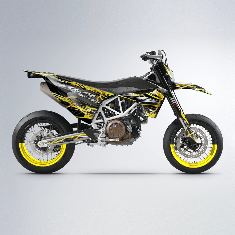 TRINITY Husqvarna 701 supermoto graphics kit in Yellow