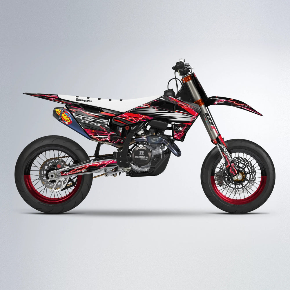 TRINITY Husqvarna FE/TE supermoto graphics kit in Red