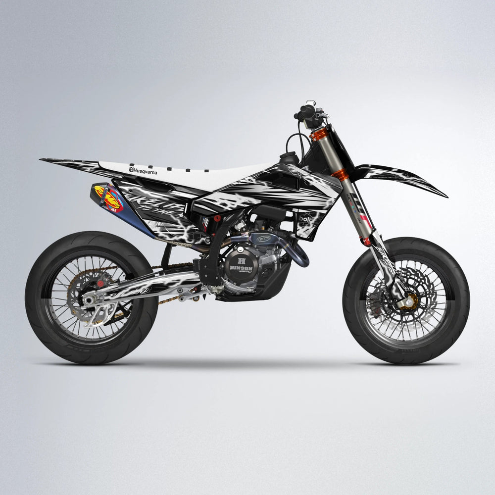 TRINITY Husqvarna FE/TE supermoto graphics kit in White