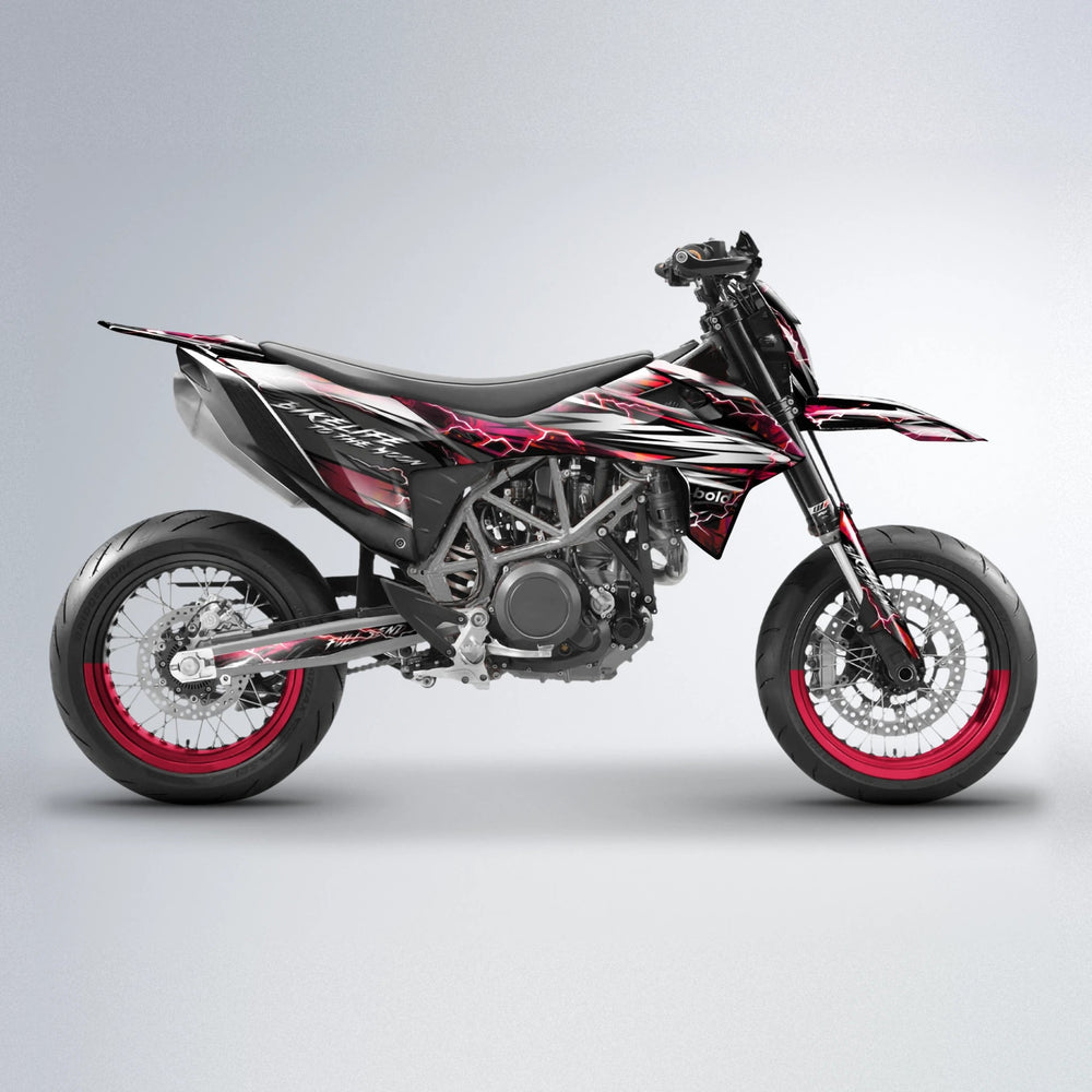 TRINITY KTM SMC 690 supermoto graphics kit in Black & Red