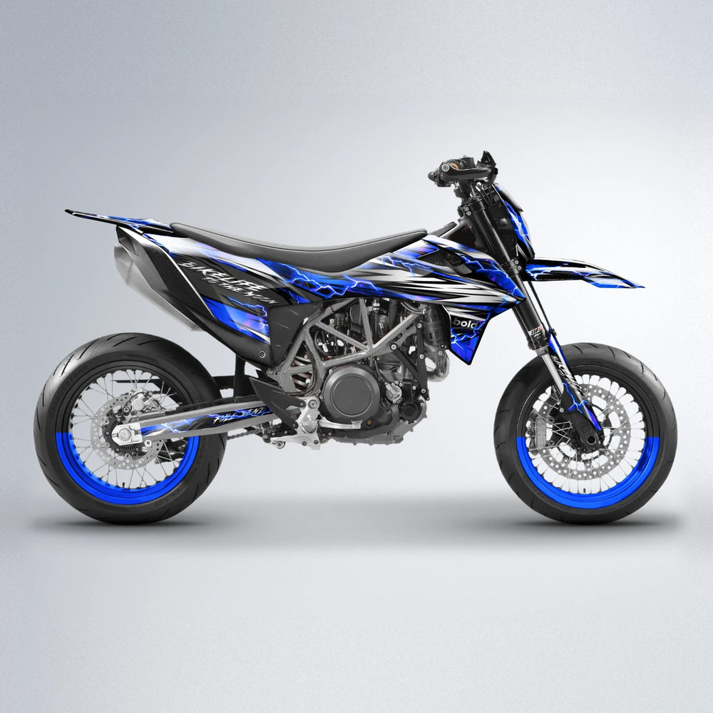 TRINITY KTM SMC 690 supermoto graphics kit in Blue