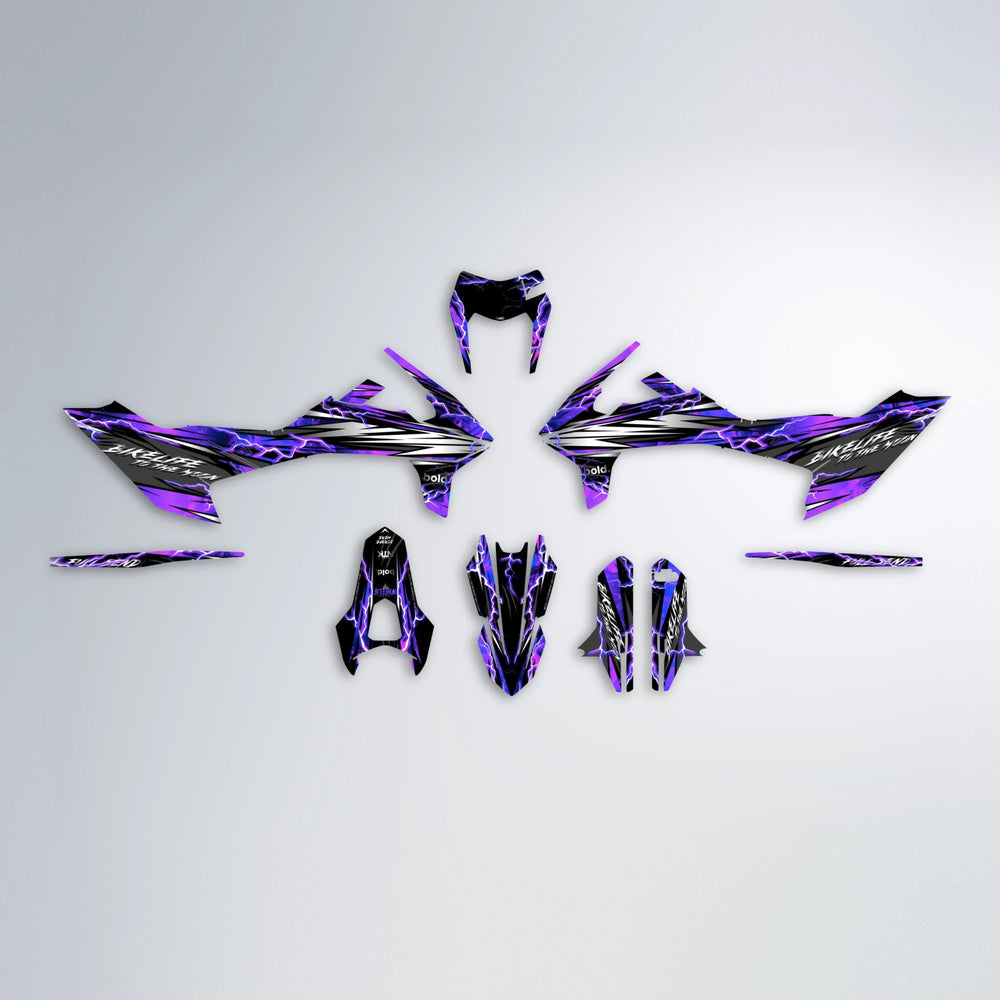 TRINITY KTM SMC 690 graphics kit parts layout in Purple