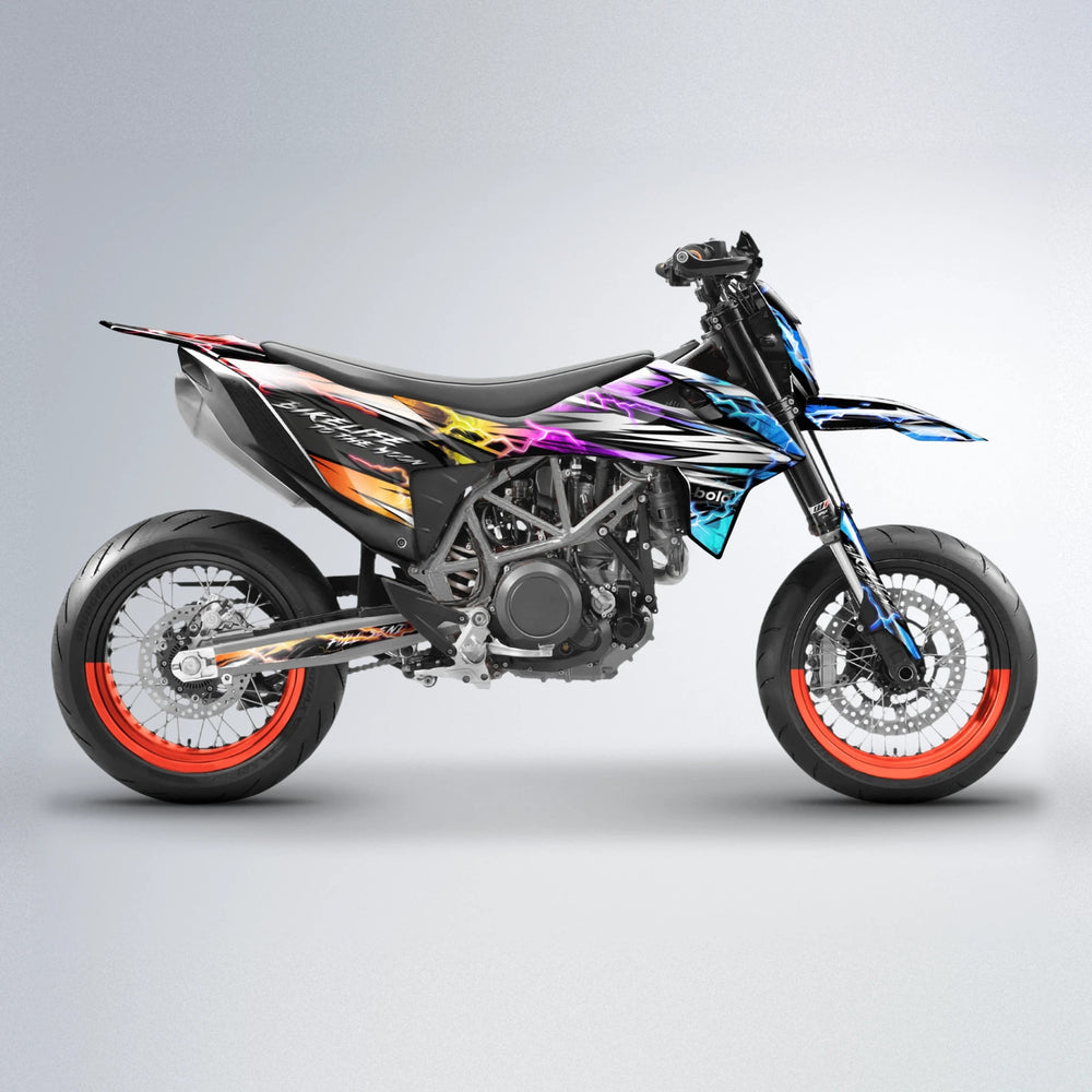 TRINITY KTM SMC 690 supermoto graphics kit in Sunset Fade