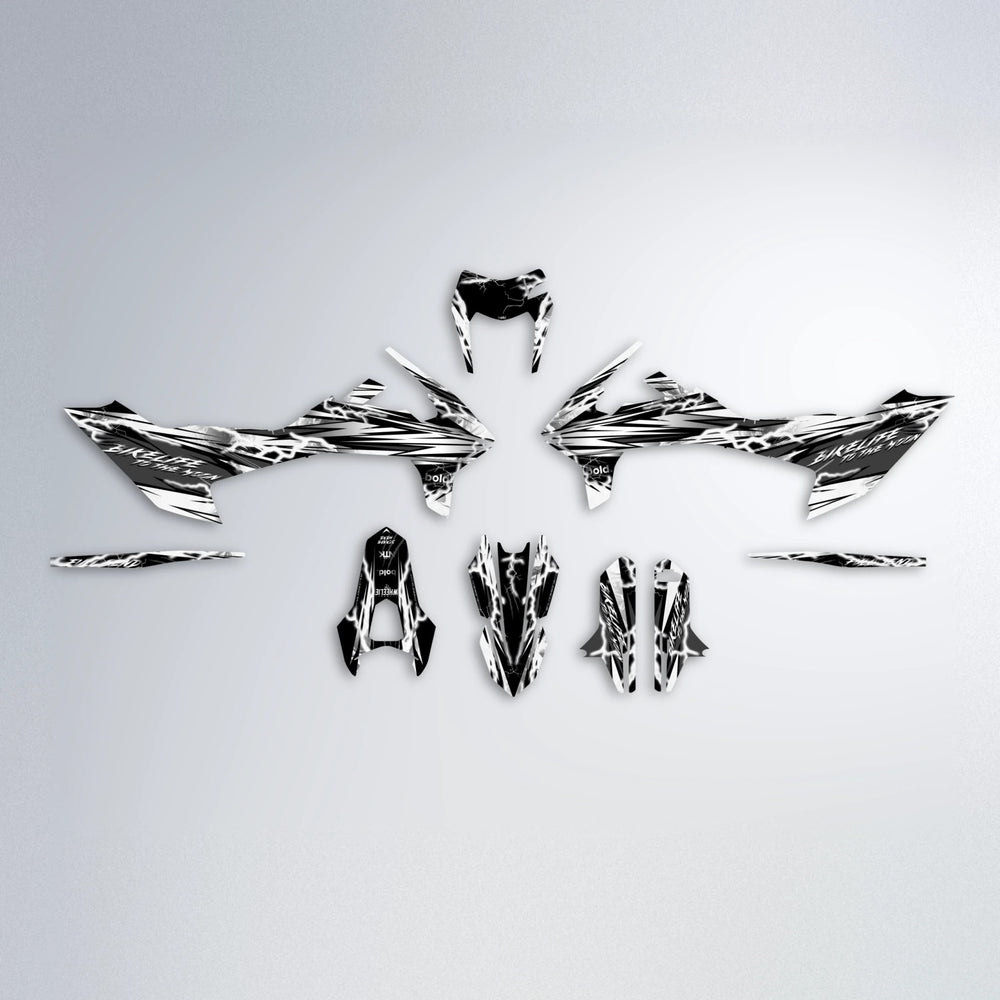 TRINITY KTM SMC 690 graphics kit parts layout in White