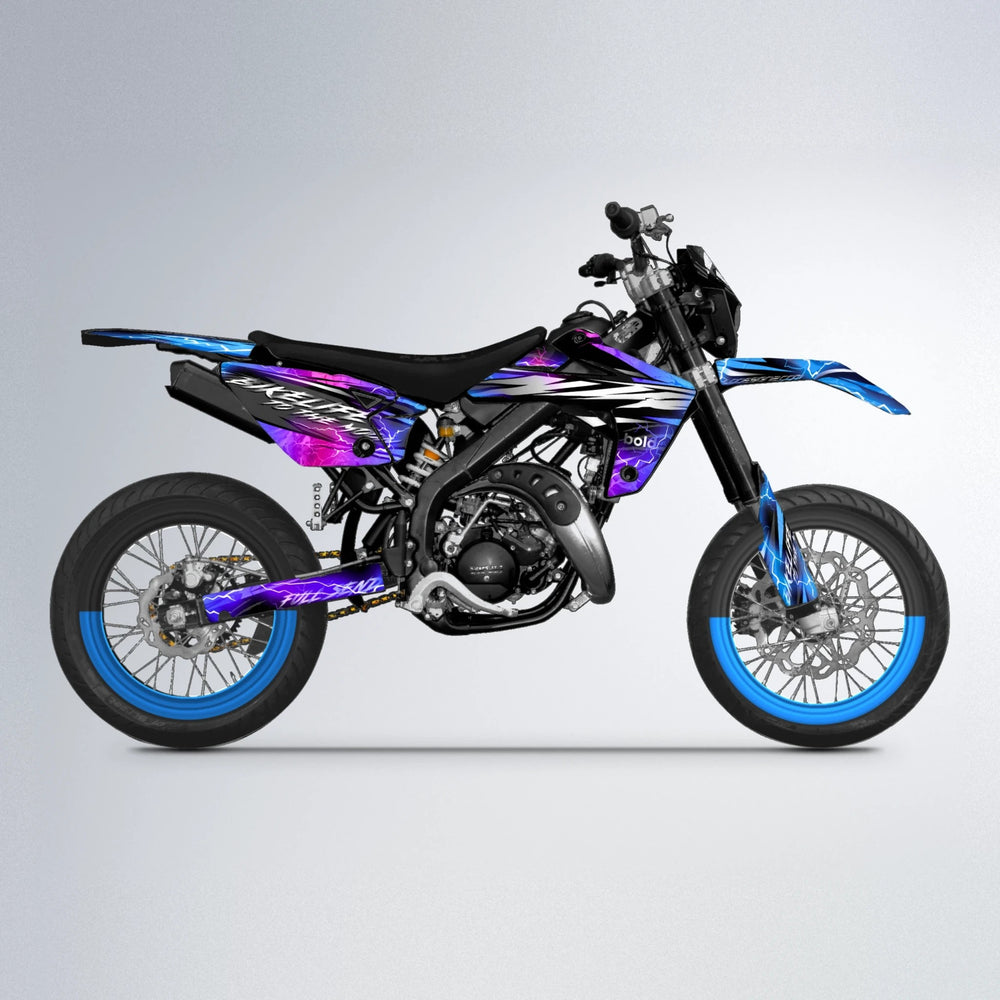 TRINITY Rieju MRT supermoto graphics kit in Blue Purple Fade