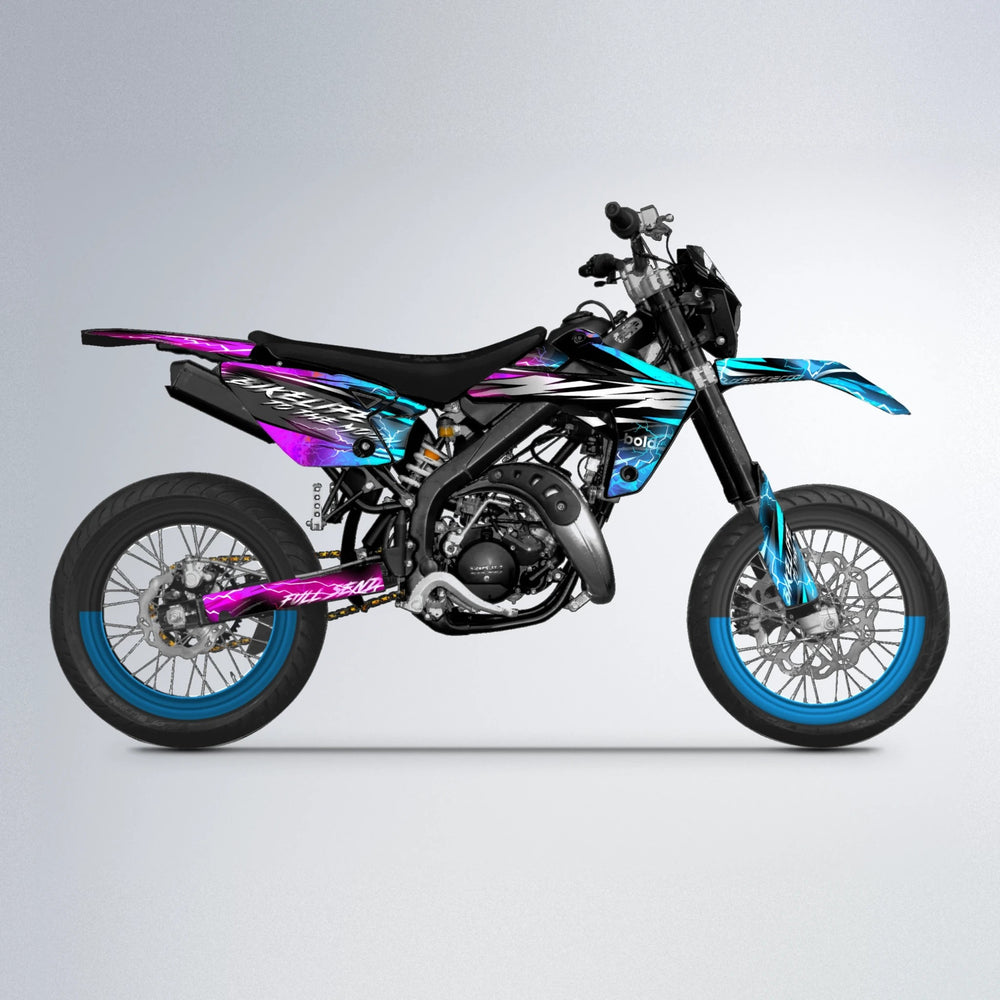 TRINITY Rieju MRT supermoto graphics kit in Pink & Light Blue