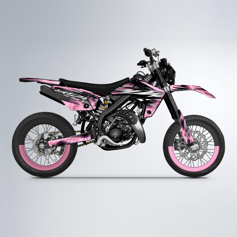 TRINITY Rieju MRT supermoto graphics kit in Sakura Pink