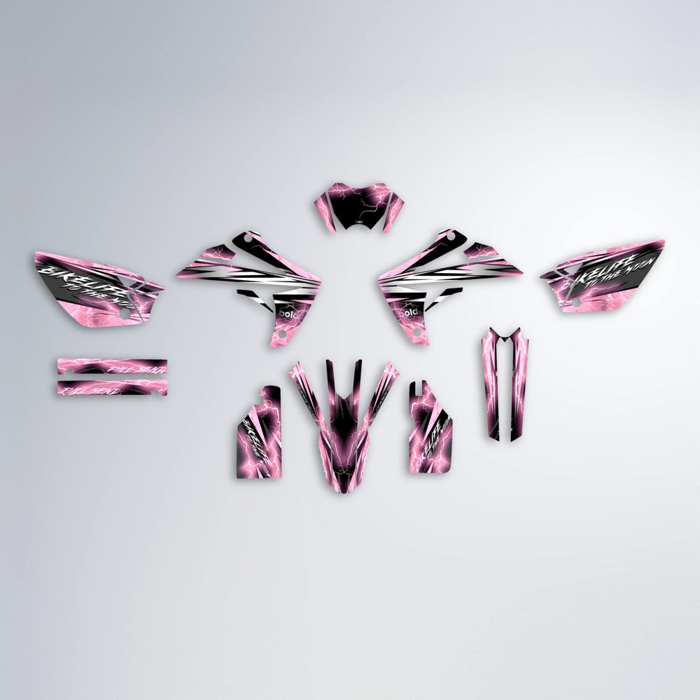 TRINITY Rieju MRT graphics kit parts layout in Sakura Pink