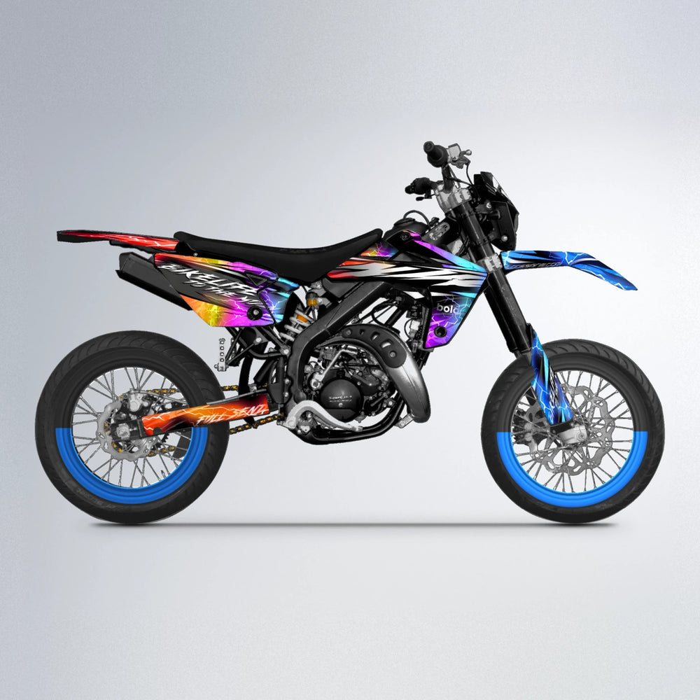 TRINITY Rieju MRT supermoto graphics kit in Sunset Fade