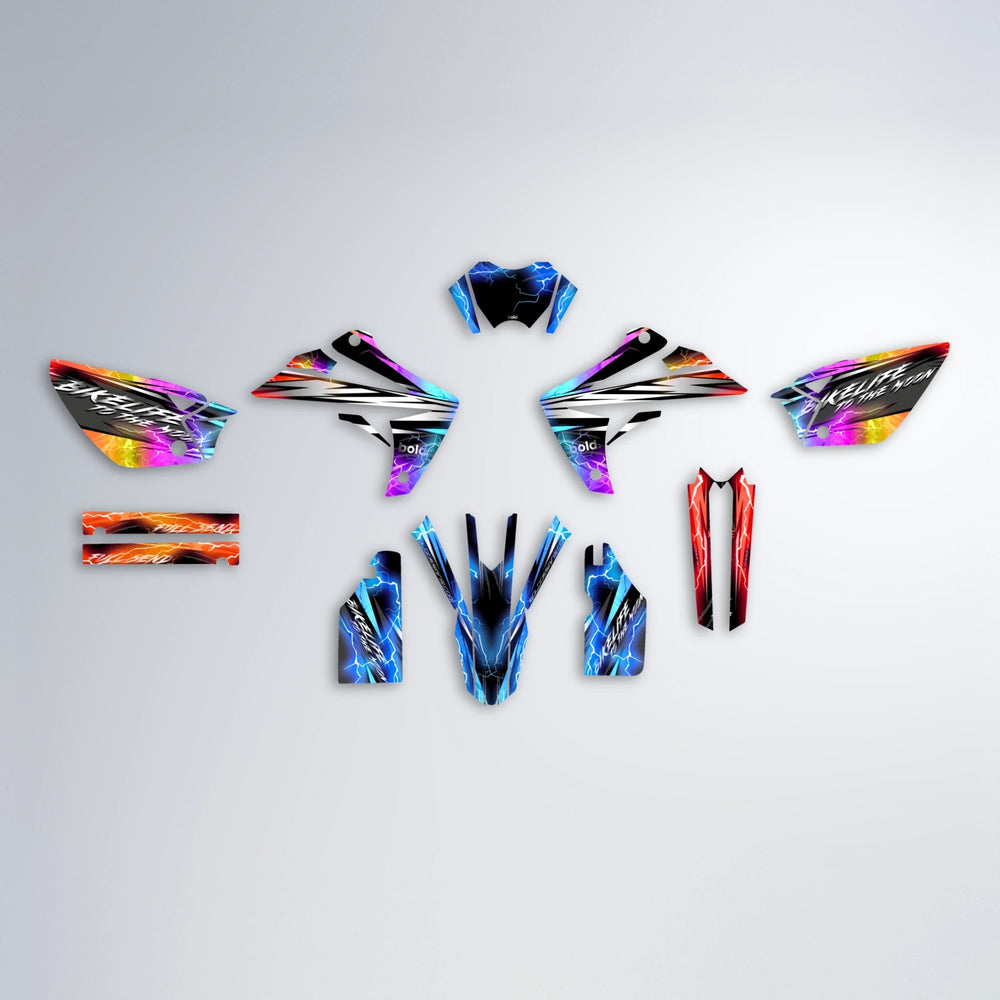 TRINITY Rieju MRT graphics kit parts layout in Sunset Fade