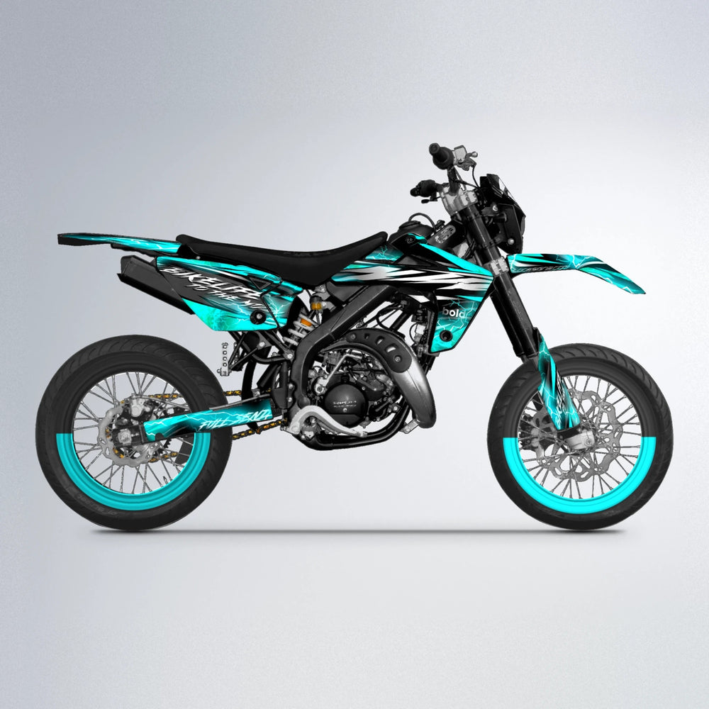 TRINITY Rieju MRT supermoto graphics kit in Teal