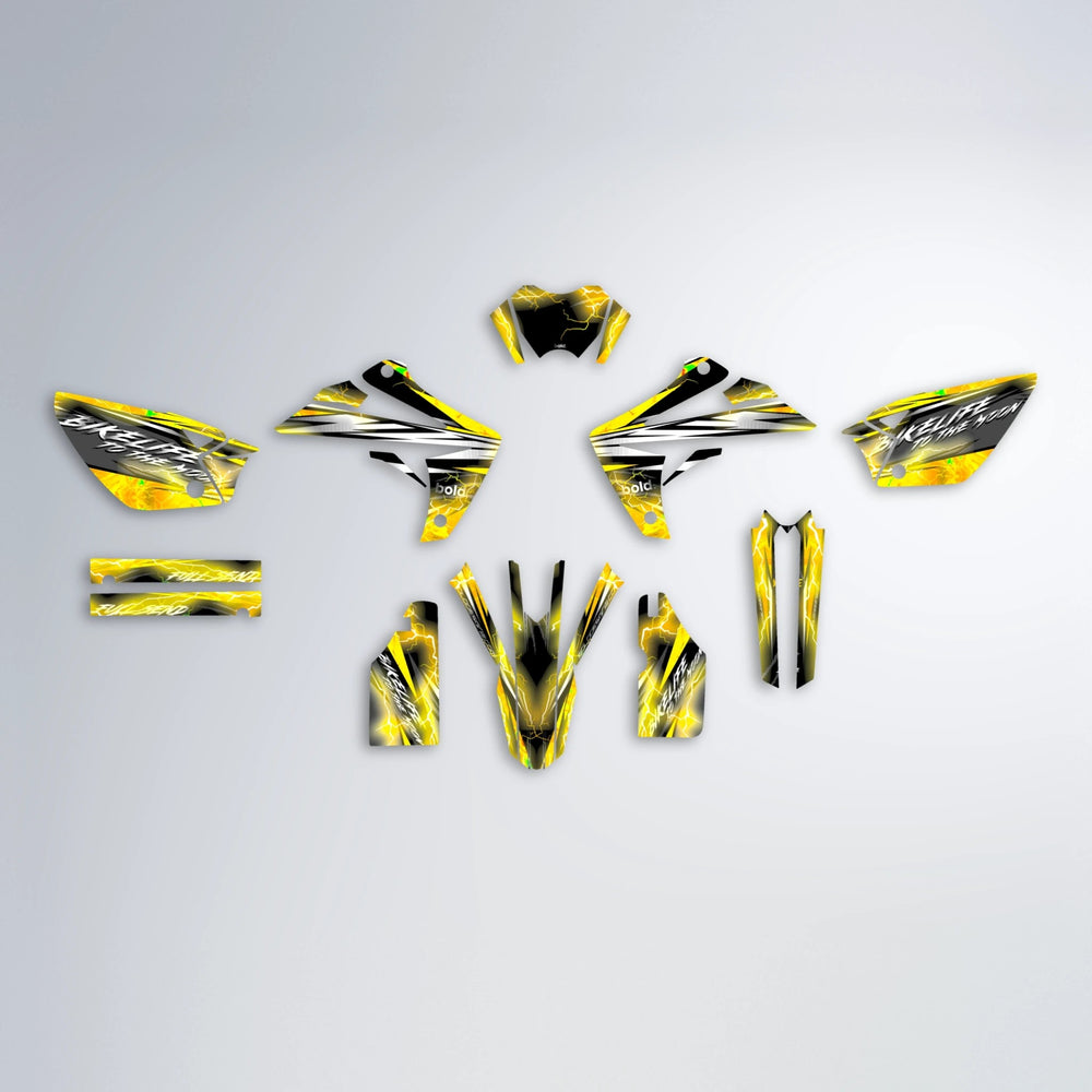 TRINITY Rieju MRT graphics kit parts layout in Yellow