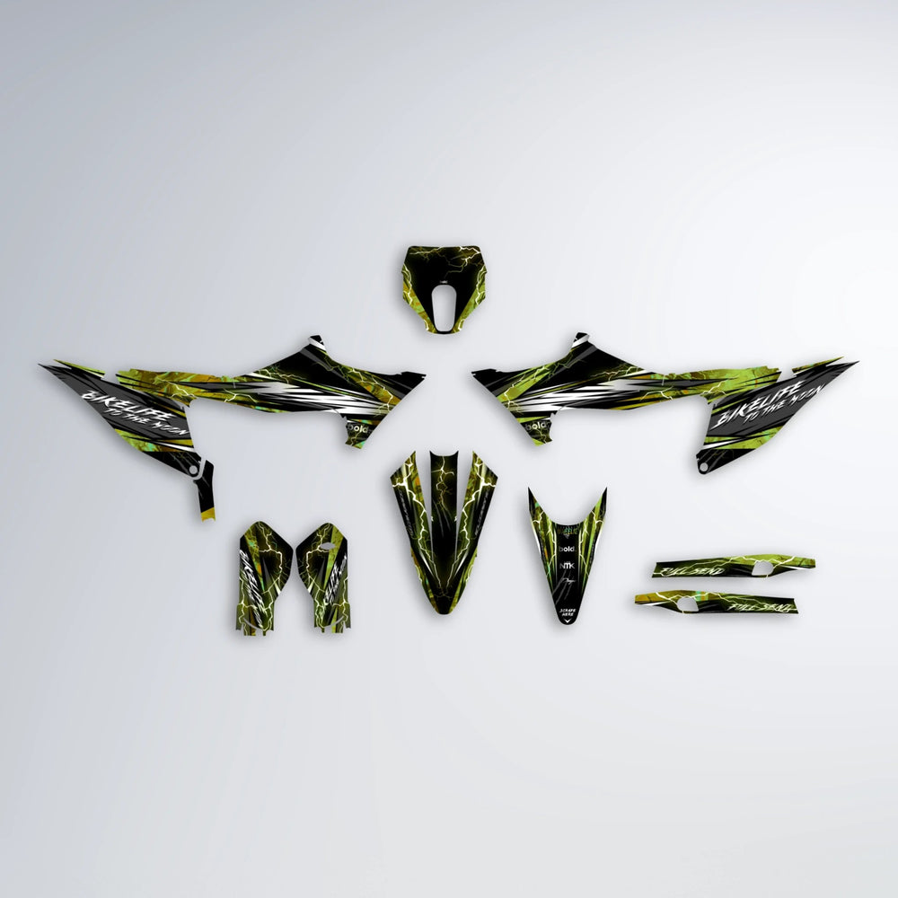 TRINITY Stark Varg MX graphics kit parts layout in Olive
