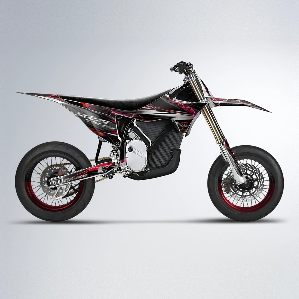 TRINITY Stark Varg SM supermoto graphics kit in Black & Red