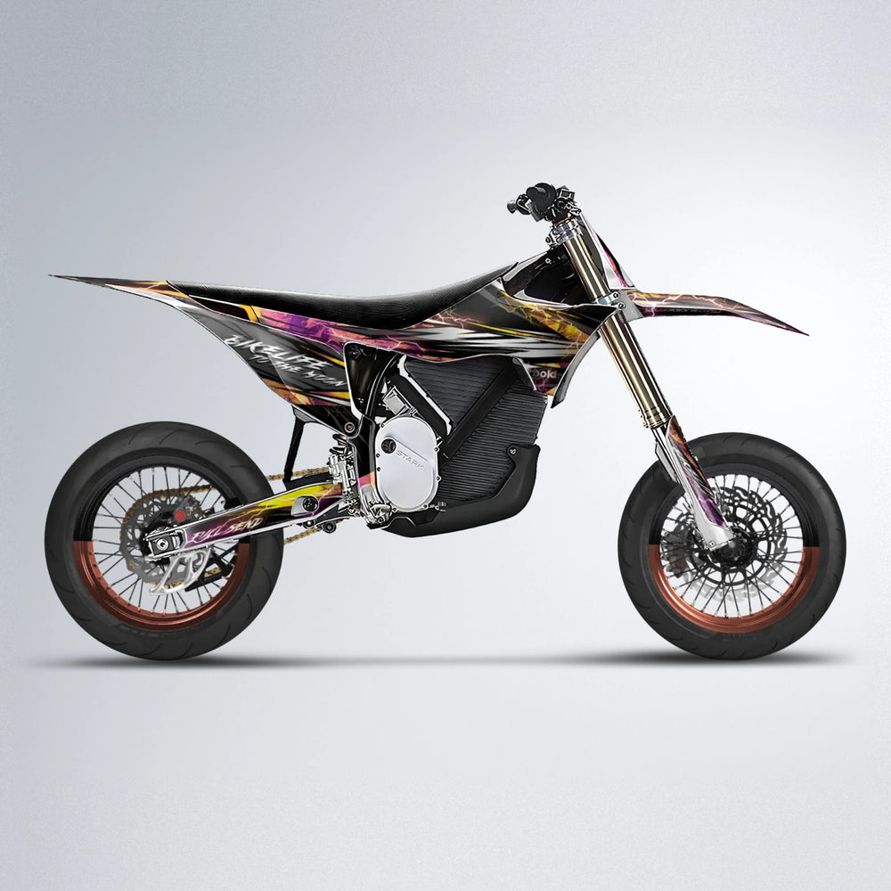 TRINITY Stark Varg SM supermoto graphics kit in Pink & Yellow