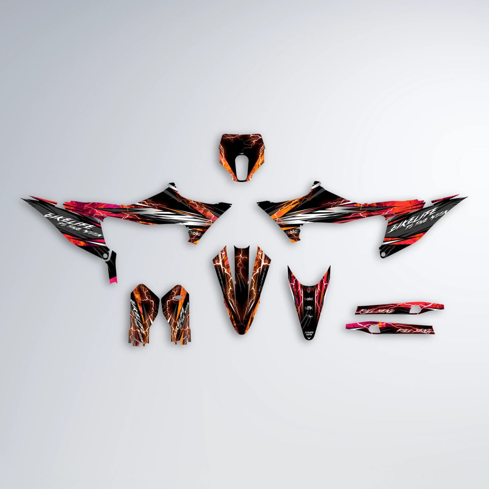 TRINITY Stark Varg SM graphics kit parts layout in Red & Orange