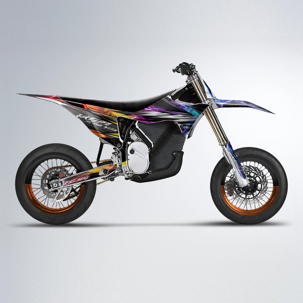 TRINITY Stark Varg SM supermoto graphics kit in Sunset Fade