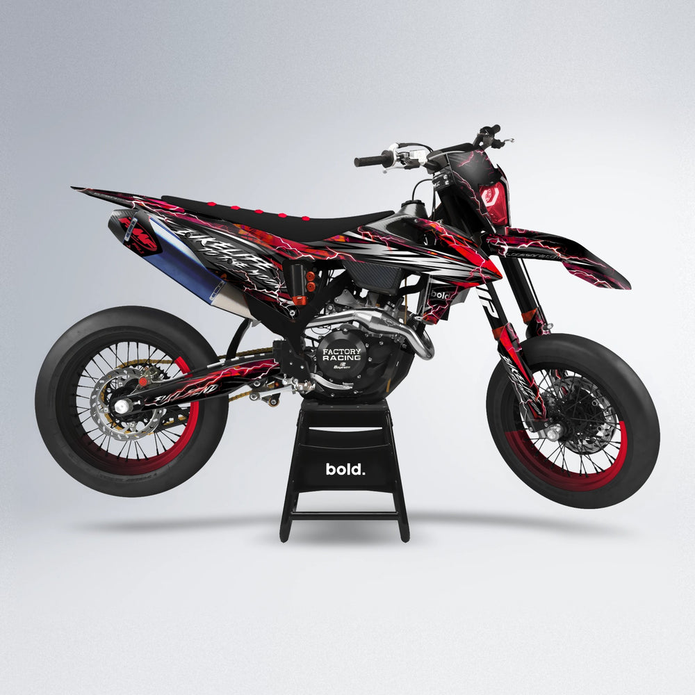 TRINITY supermoto graphics kit in Black & Red