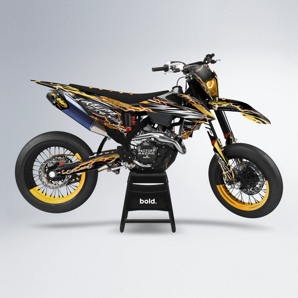 TRINITY supermoto graphics kit in Gold Chrome