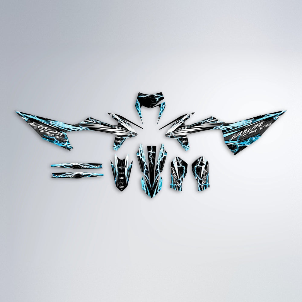 TRINITY graphics kit parts layout in Light Blue & White