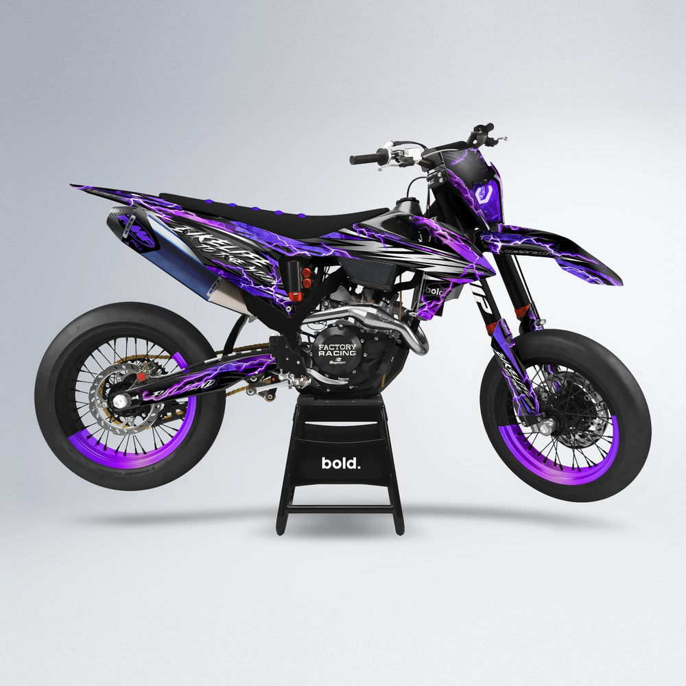 TRINITY supermoto graphics kit in Purple Chrome