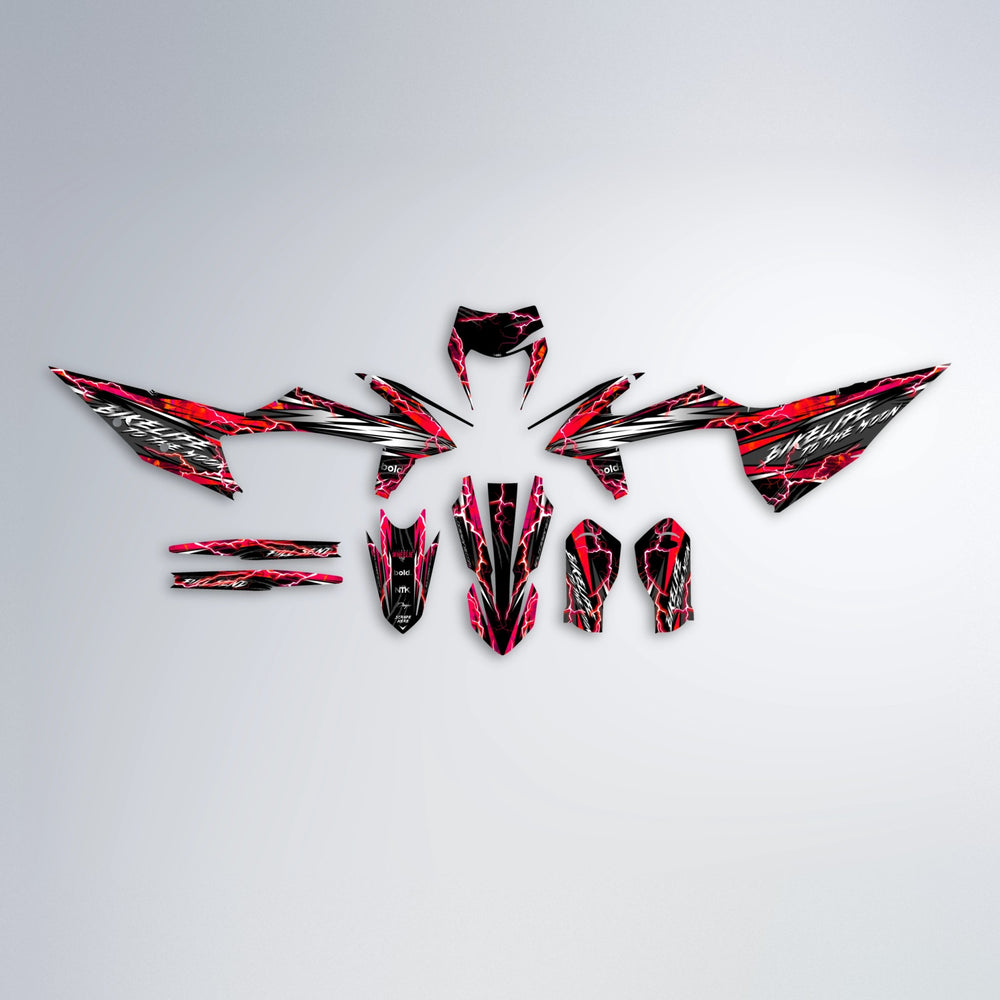 TRINITY graphics kit parts layout in Red