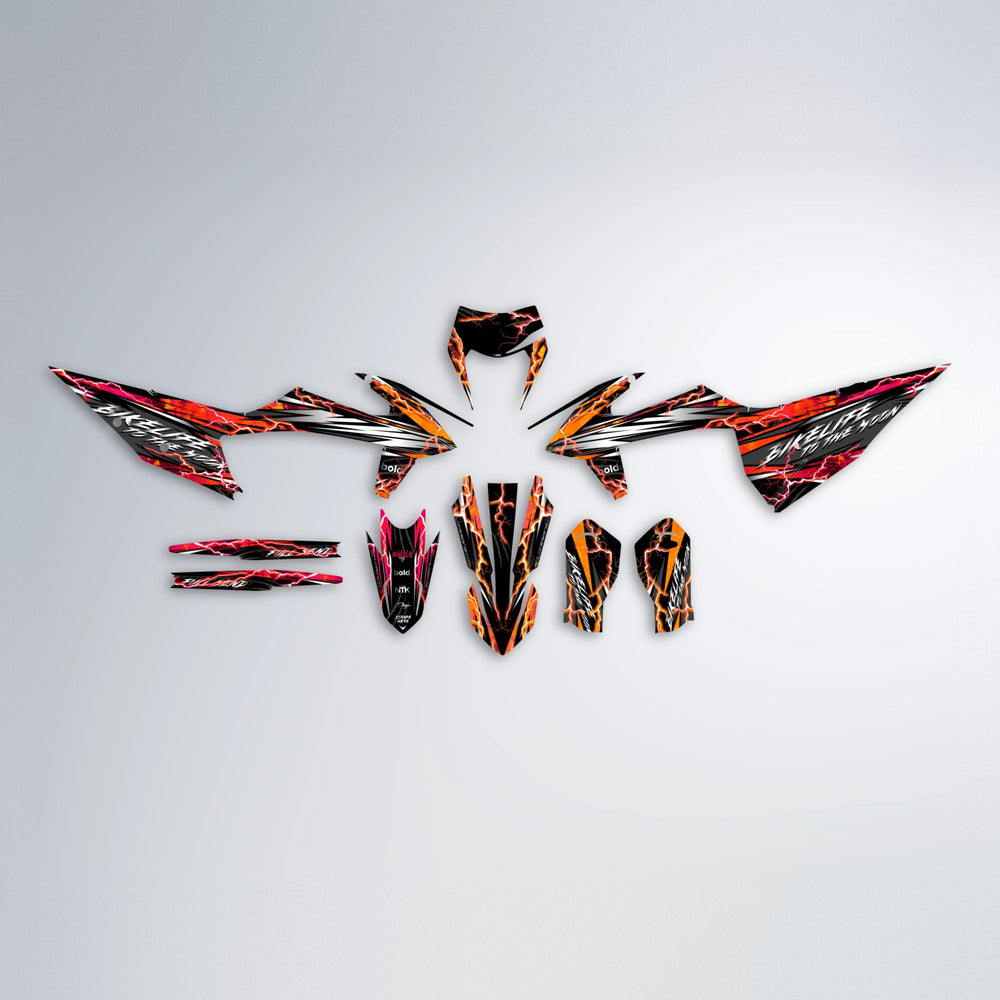 TRINITY graphics kit parts layout in Red & Orange