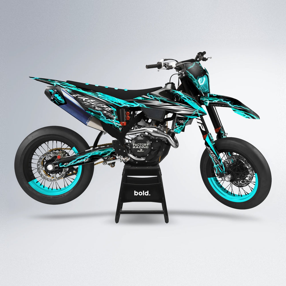 TRINITY supermoto graphics kit in Teal