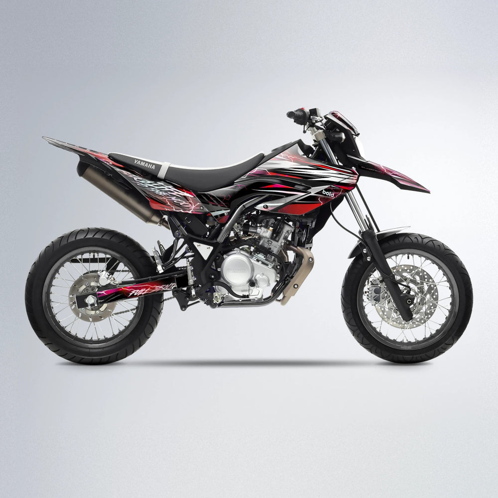 TRINITY Yamaha WR 125X supermoto graphics kit in Black & Red