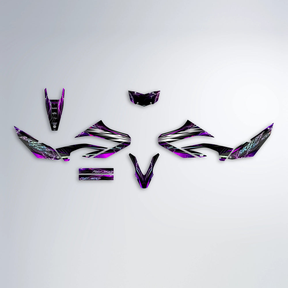 TRINITY Yamaha WR 125X graphics kit parts layout in Pink