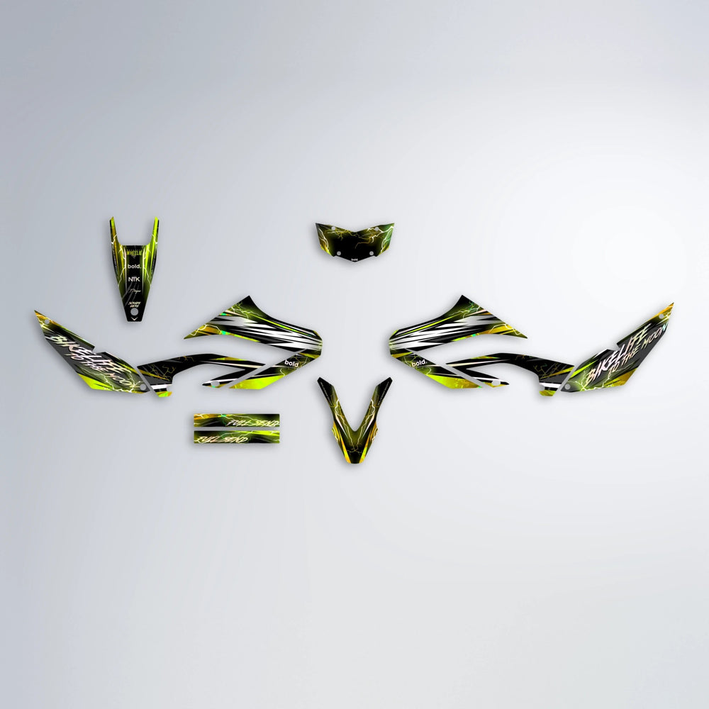 TRINITY Yamaha WR 125X graphics kit parts layout in Olive