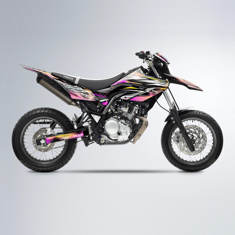 TRINITY Yamaha WR 125X supermoto graphics kit in Pink & Yellow