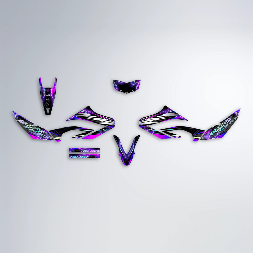 TRINITY Yamaha WR 125X graphics kit parts layout in Purple