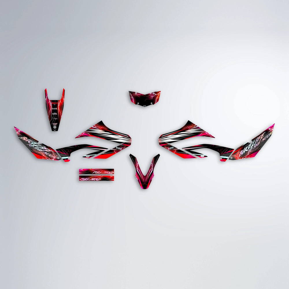 TRINITY Yamaha WR 125X graphics kit parts layout in Red