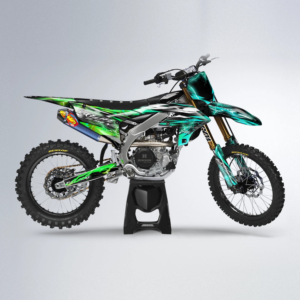 TRINITY Yamaha YZF MX motocross graphics kit in Cyan & Green