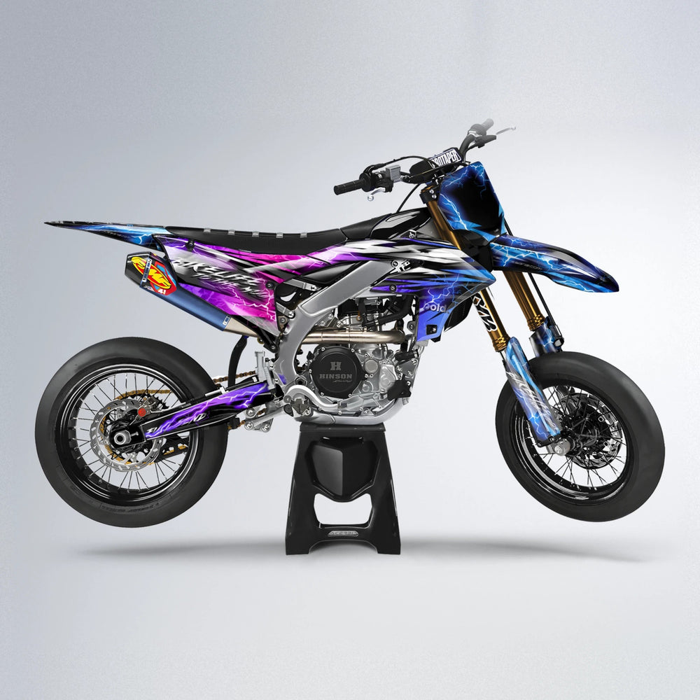 TRINITY Yamaha YZF SM supermoto graphics kit in Blue Purple Fade