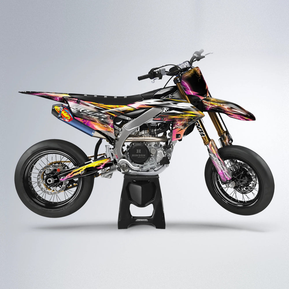 TRINITY Yamaha YZF SM supermoto graphics kit in Pink & Yellow