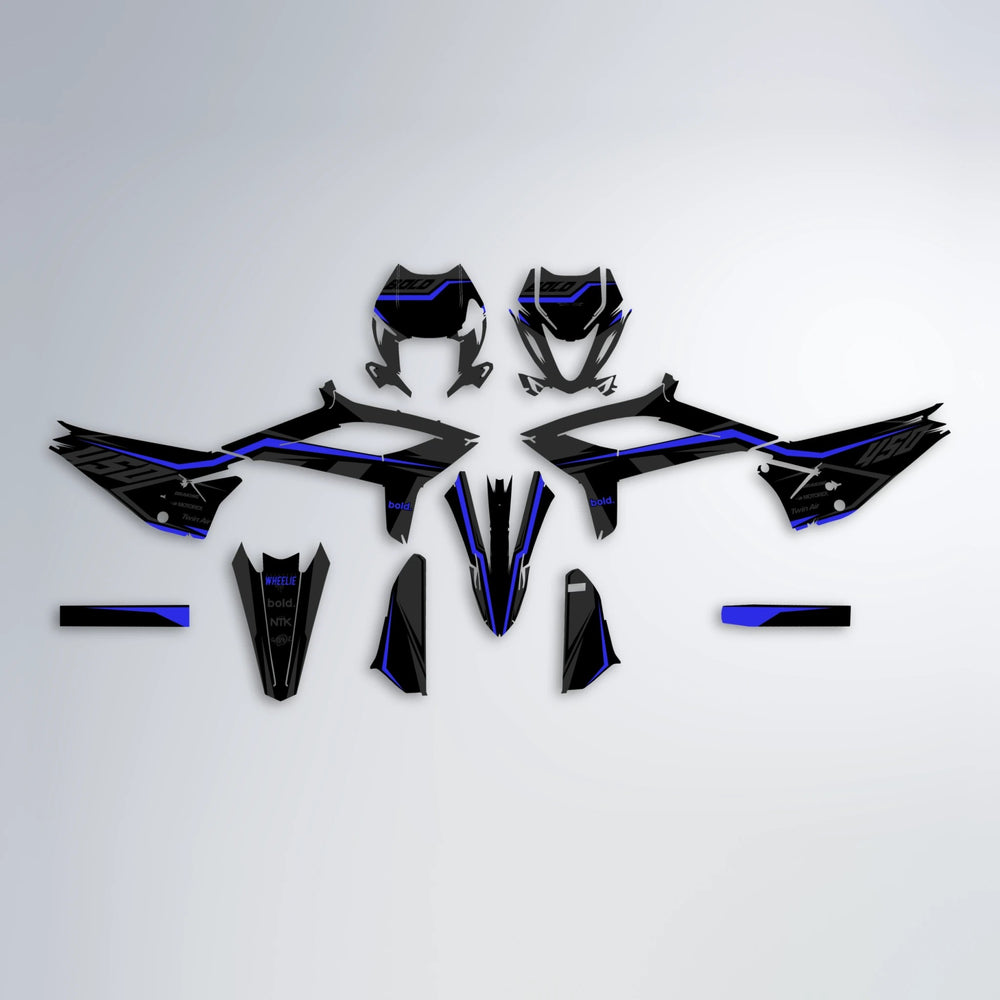 TRONIC Beta graphics kit parts layout in Blue