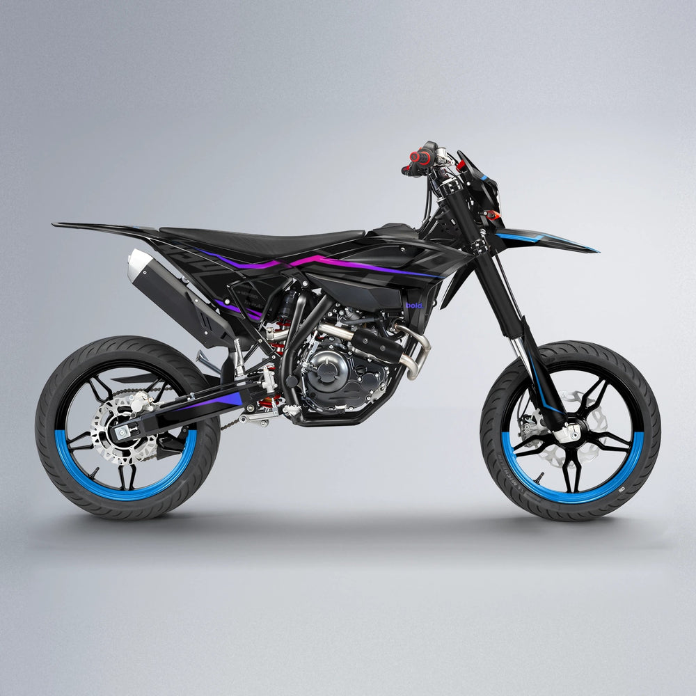 TRONIC Beta supermoto graphics kit in Blue Purple Fade